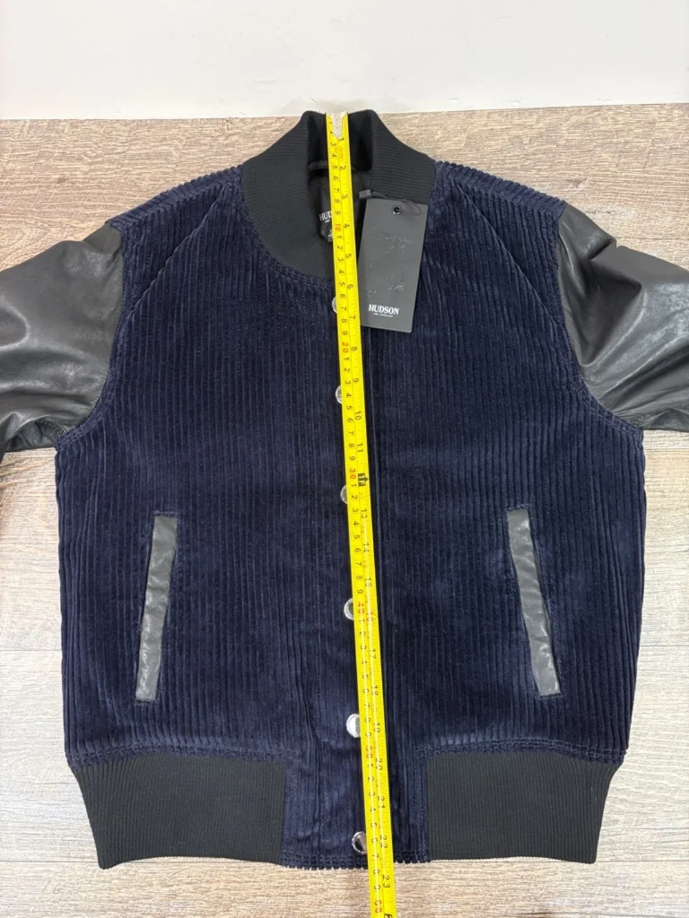 Hudson Los Angeles Corduroy & Leather Varsity Jacket XS New With Tags $495 - Picture 9 of 10